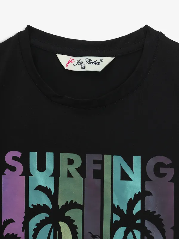 JUST CLOTHES printed black t-shirt