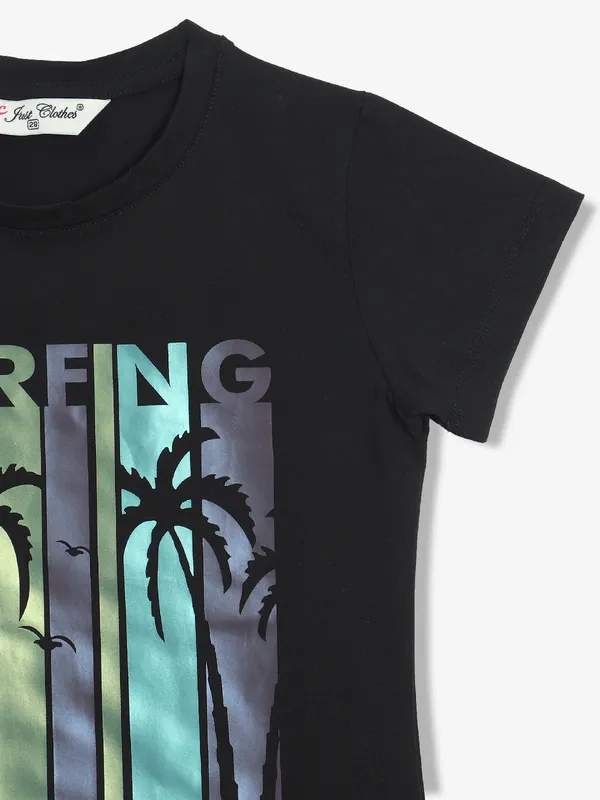 JUST CLOTHES printed black t-shirt