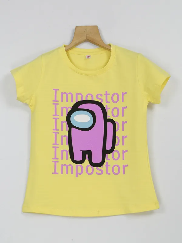 Just Clothes printed casual cotton yellow top