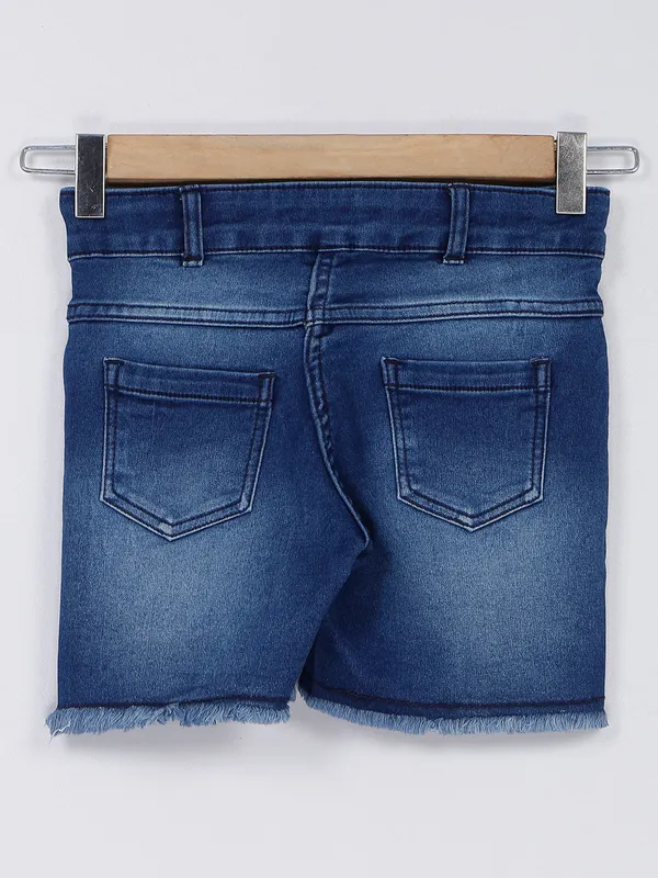 Just Clothes washed blue denim shorts
