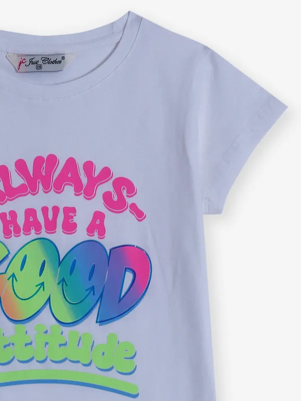 JUST CLOTHES white cotton printed top