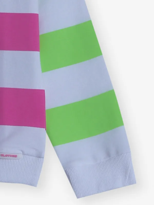 JUST CLOTHES white stripe cotton t-shirt