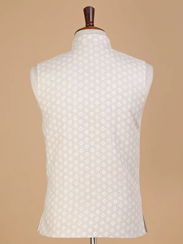 Jute beige waistcoat for wedding