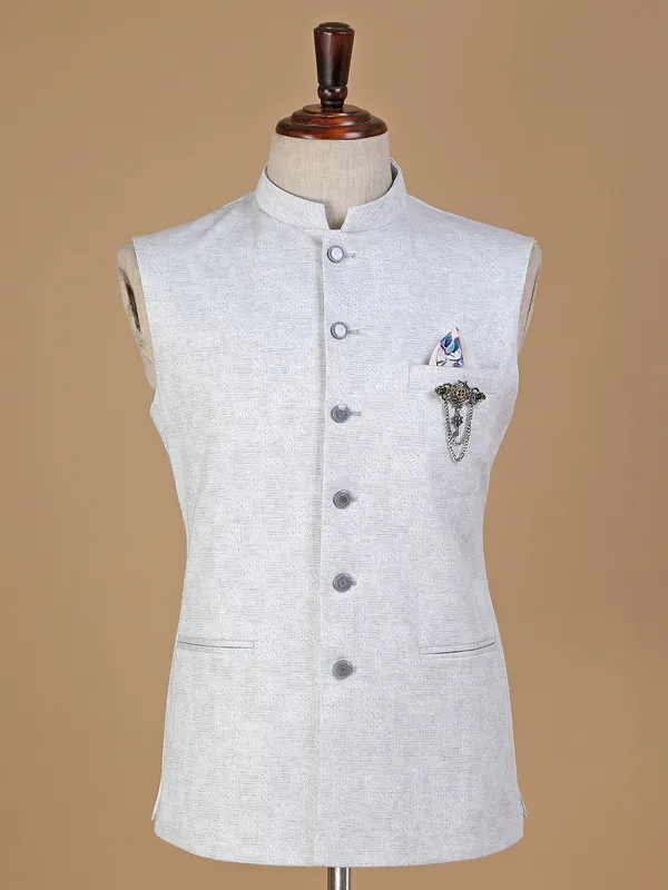 Jute white wedding look waistcoat