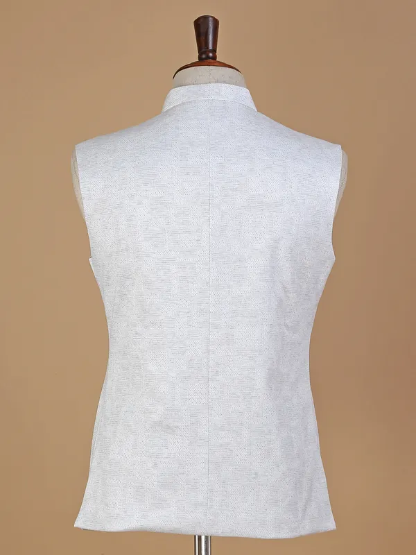 Jute white wedding look waistcoat
