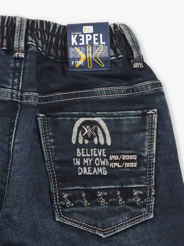 KEPEL blue washed denim jeans for boys