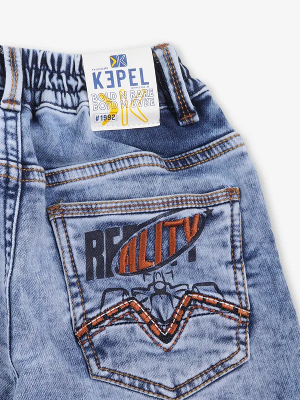 KEPEL sky blue washed denim jeans