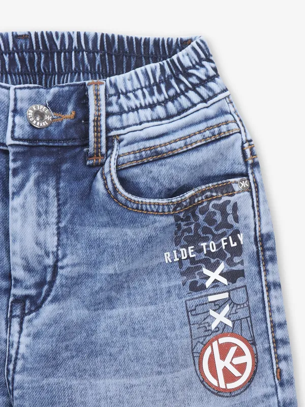 KEPEL sky blue washed denim jeans