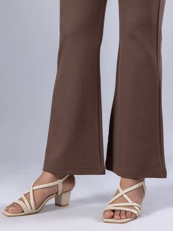 Khakhi lycra pant for women