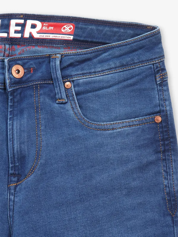 KILLAR solid blue slim fit denim