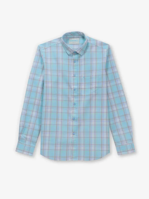KILLER aqua checks cotton casual shirt