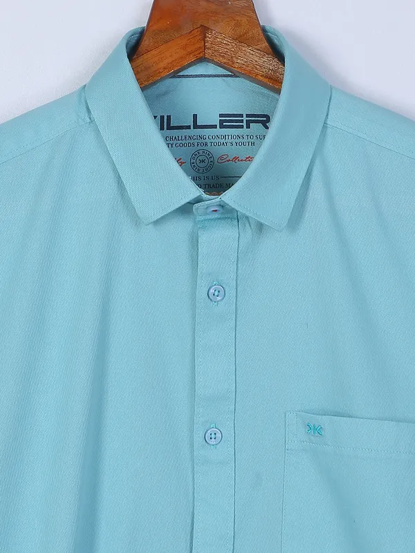 Killer light blue cotton plain shirt