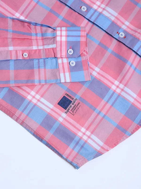 Killer baby pink checks cotton shirt