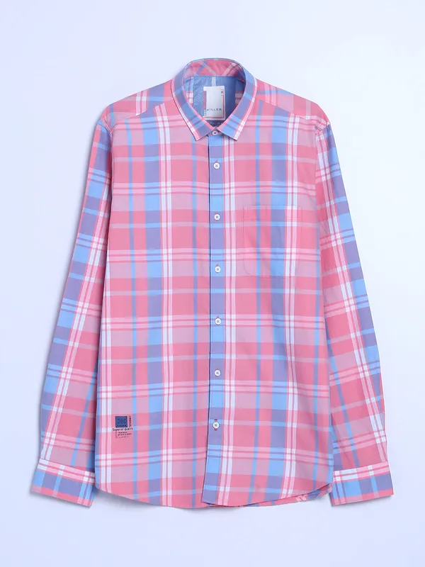 Killer baby pink checks cotton shirt