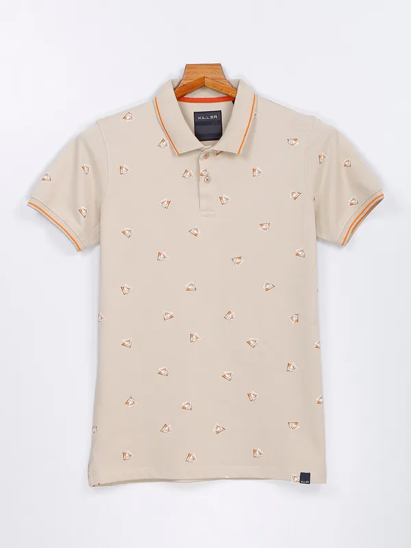 Killer beige printed t shirt