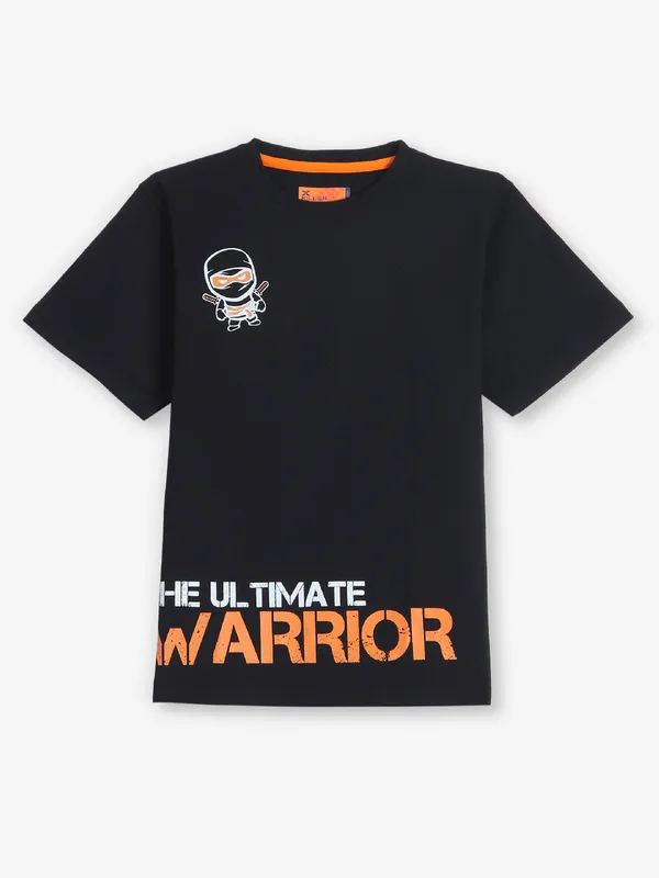 KILLER black printed cotton slim t-shirt