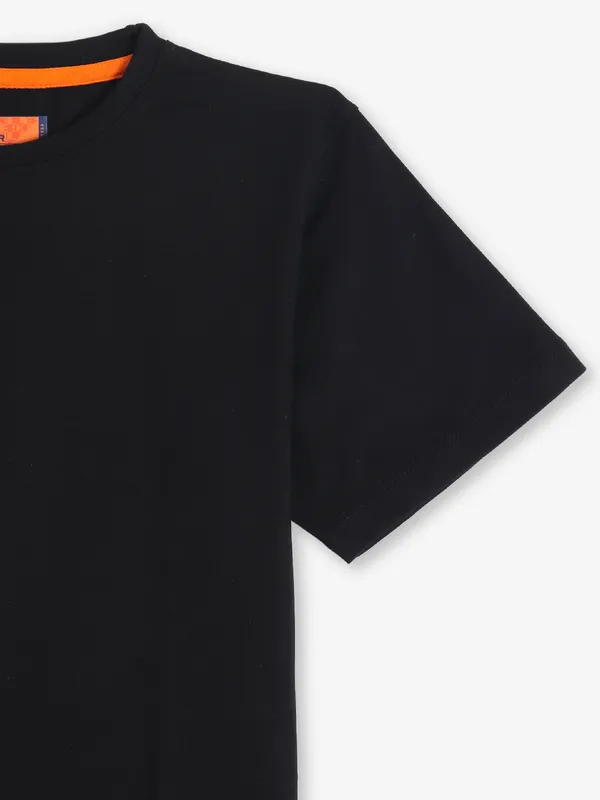 KILLER black printed cotton slim t-shirt