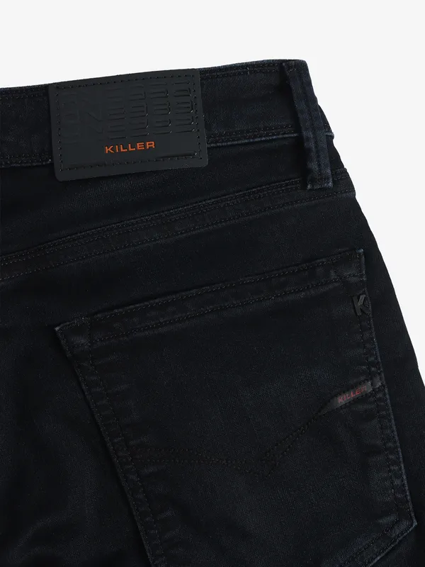 KILLER black solid ankle length jeans