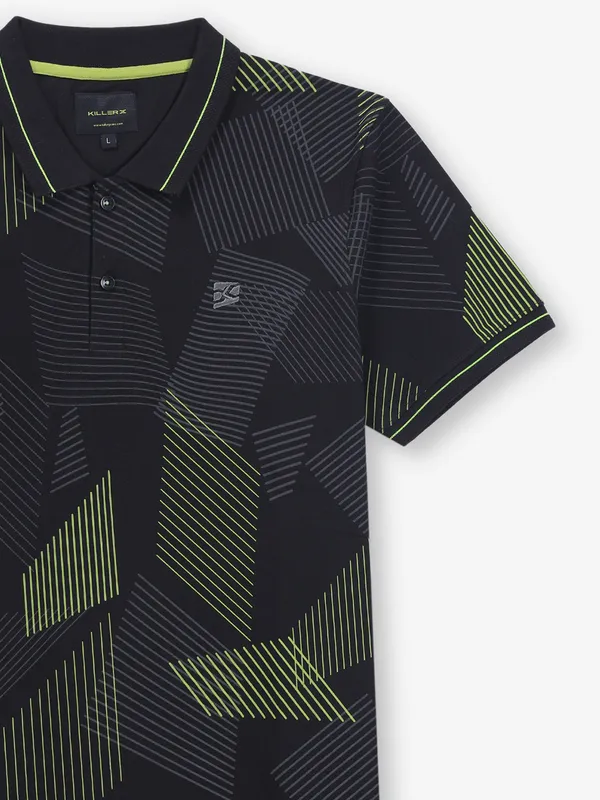 KILLER black texture cotton t-shirt