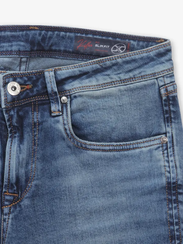 KILLER blue straight fit washed jeans