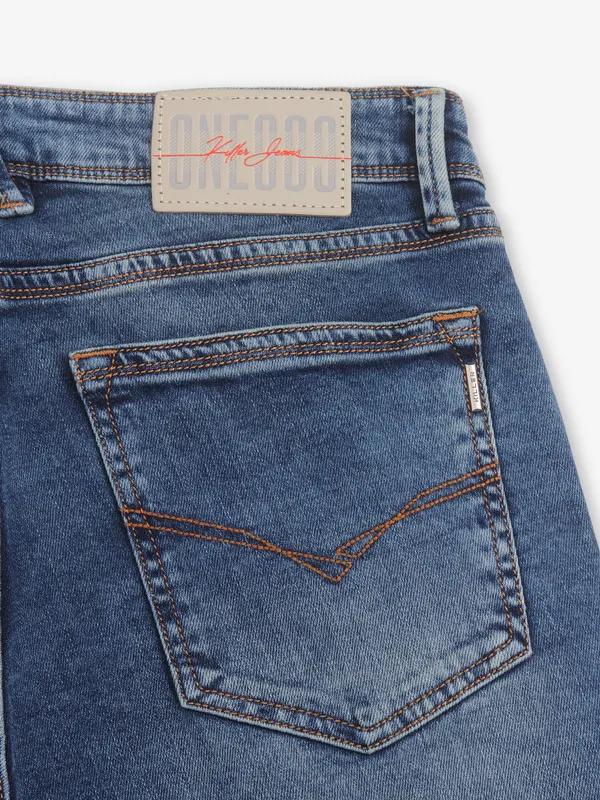 KILLER blue straight fit washed jeans