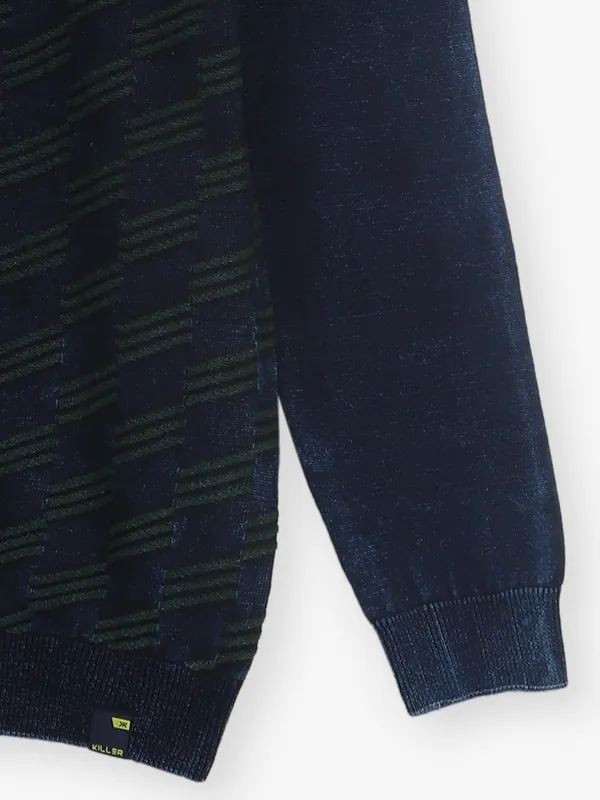 KILLER blue texture cotton t-shirt