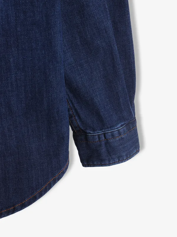 KILLER BOYS dark blue washed denim shirt