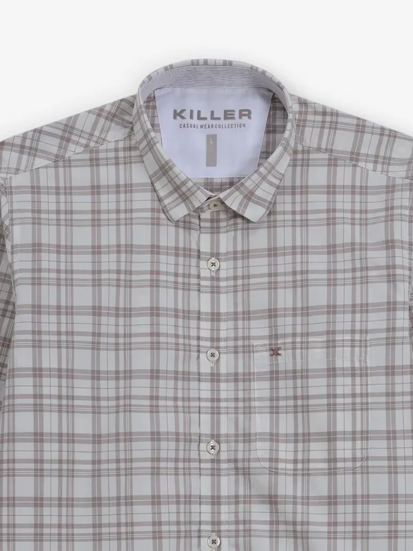 KILLER brown checks cotton shirt