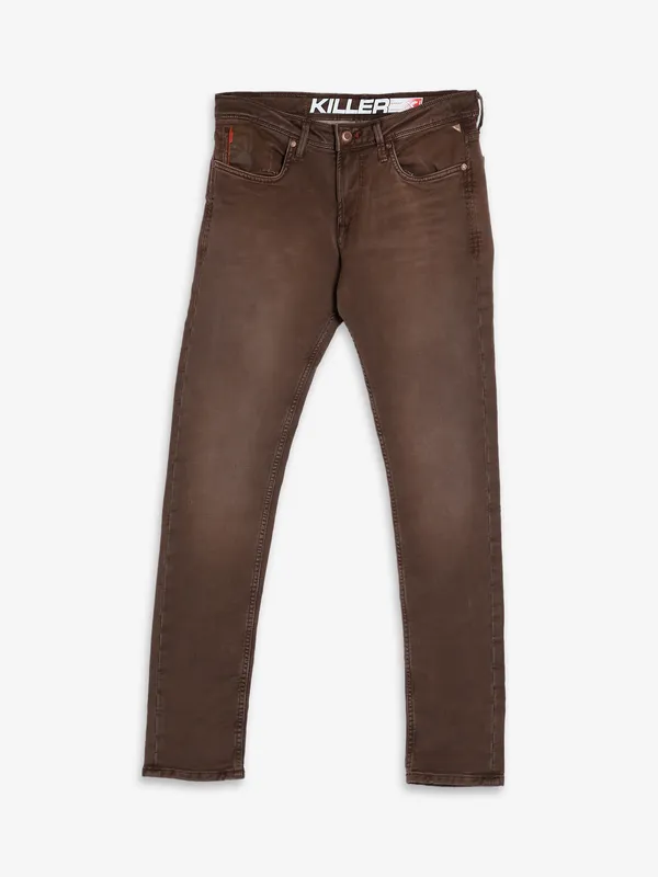Killer brown washed skinny jeans