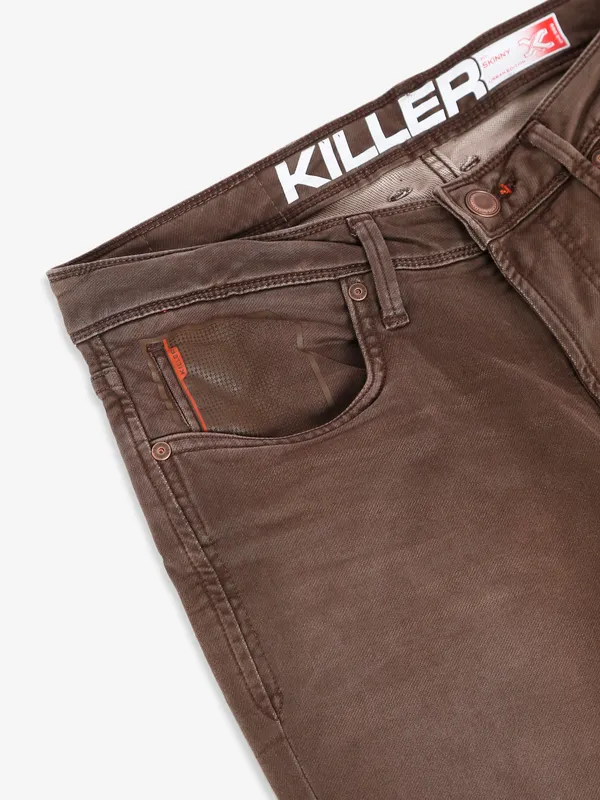 Killer brown washed skinny jeans