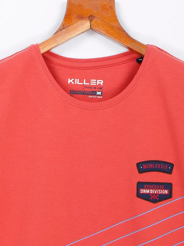 Killer orange cotton printed t shirt