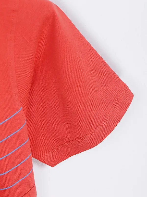 Killer orange cotton printed t shirt