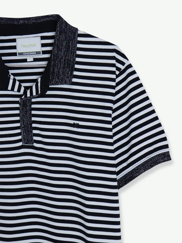 Killer cotton black stripe polo t shirt