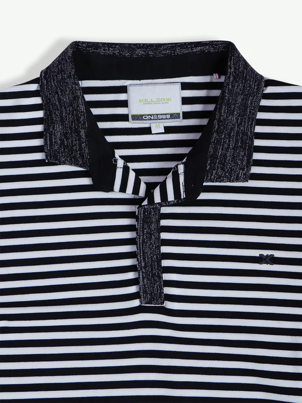 Killer cotton black stripe polo t shirt