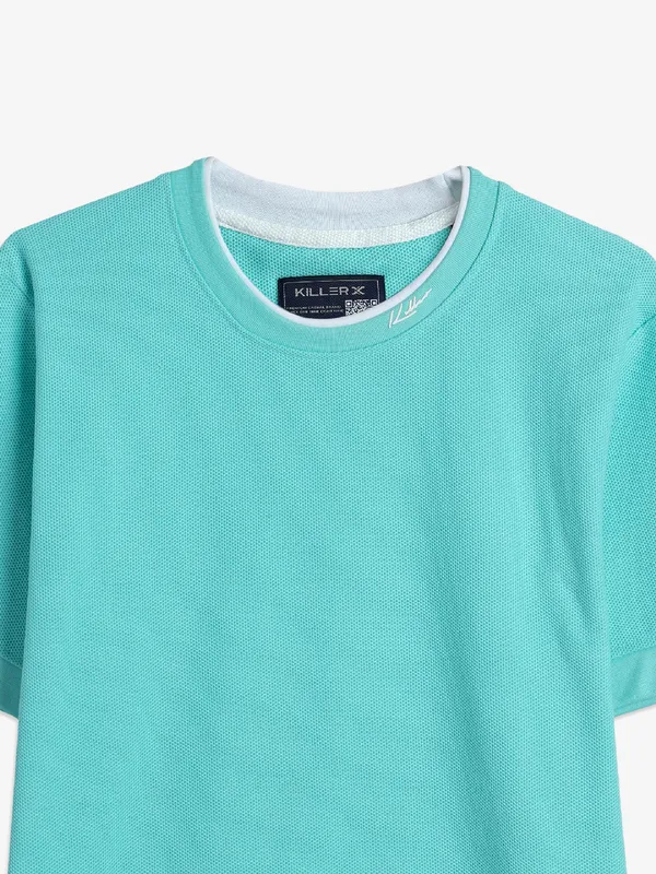 Killer cotton plain aqua t-shirt