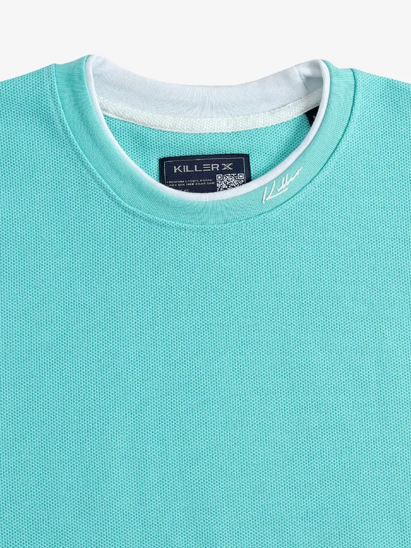 Killer cotton plain aqua t-shirt