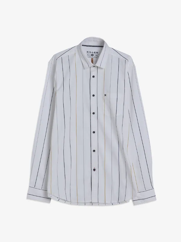 Killer cotton white stripe shirt