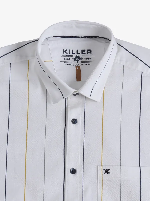 Killer cotton white stripe shirt