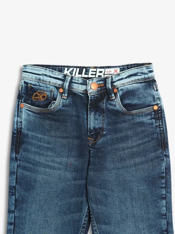 KILLER dark blue slim fit washed jeans