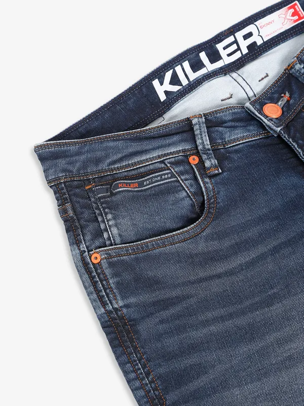 Killer dark blue washed skinny jeans