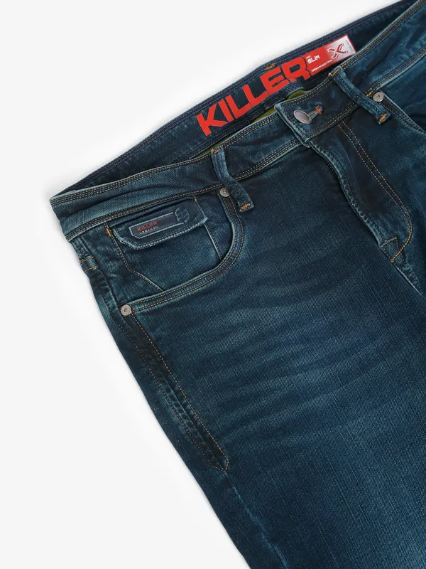 Killer dark blue washed slim fit jeans