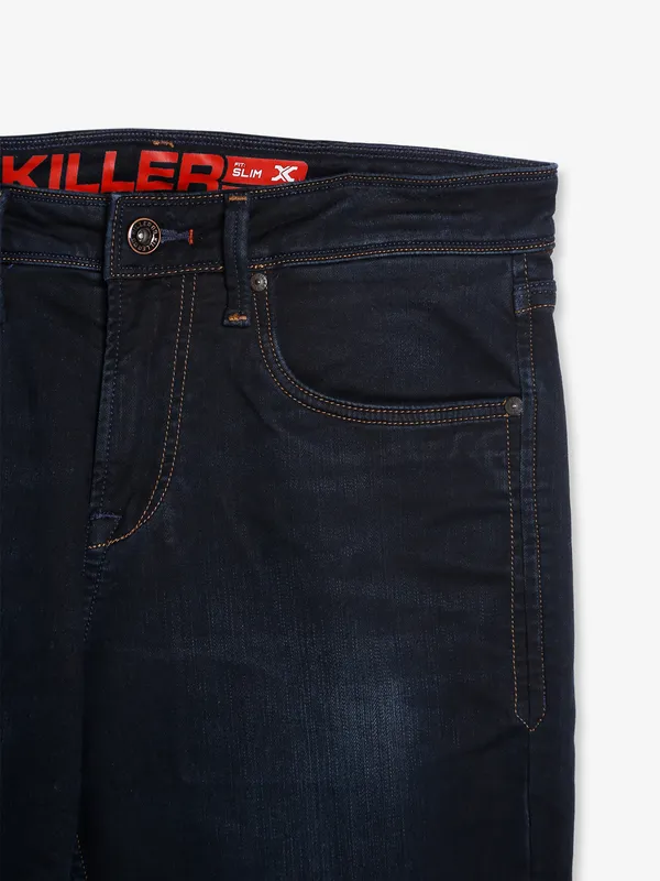 Killer dark navy slim fit washed jeans