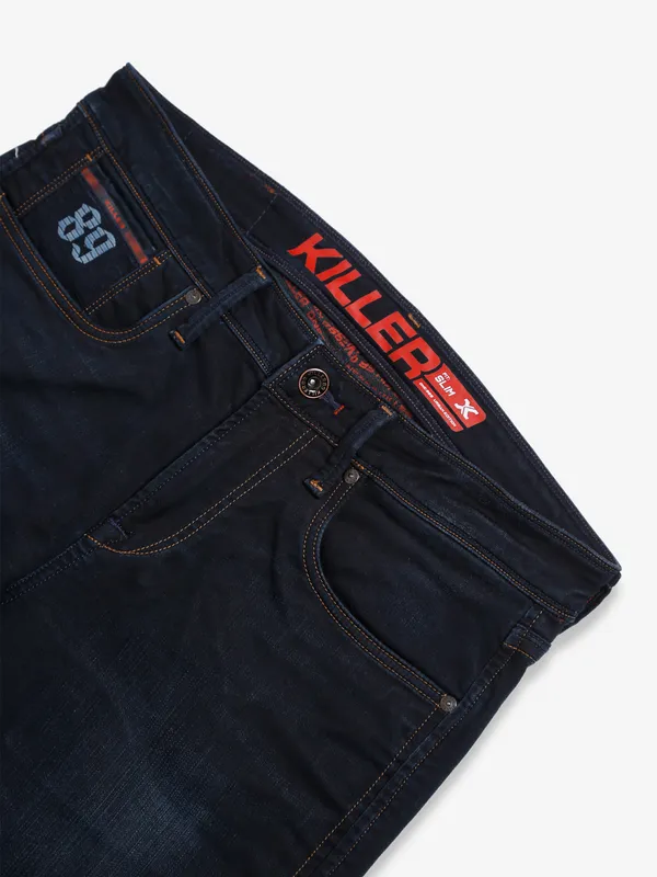 Killer dark navy slim fit washed jeans