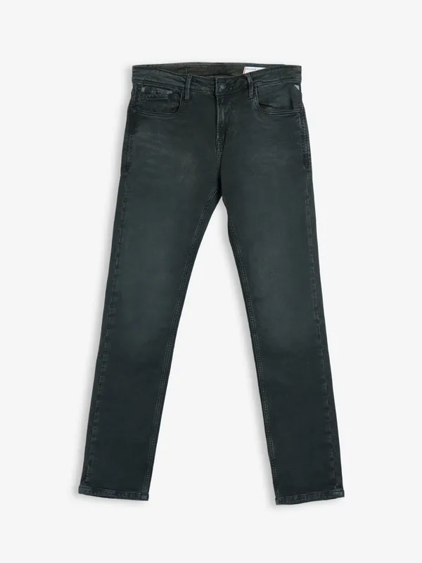 Killer dark olive slim fit washed jeans