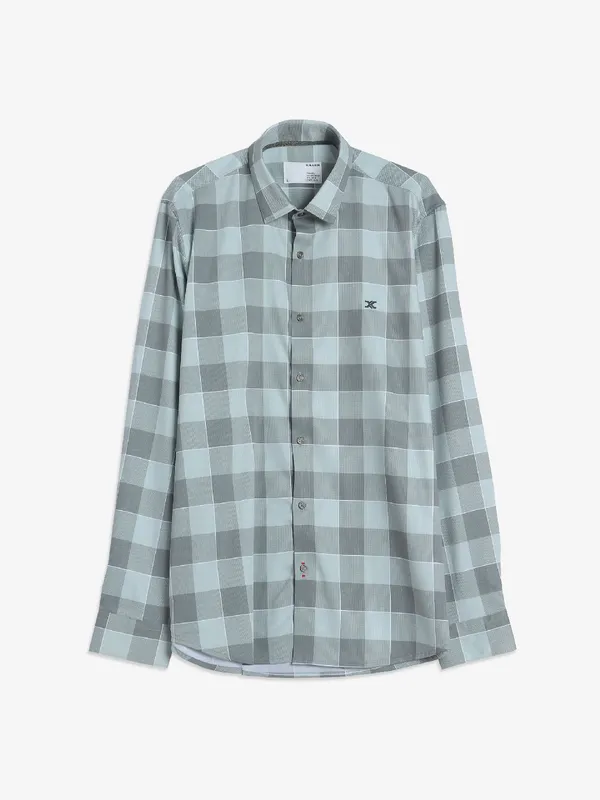 Killer green cotton checks shirt