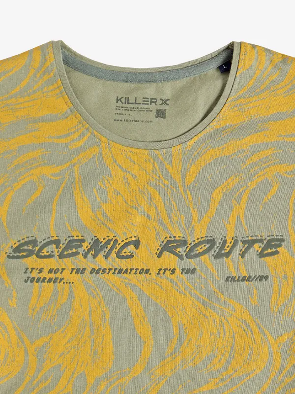 Killer grey and yellow cotton t-shirt