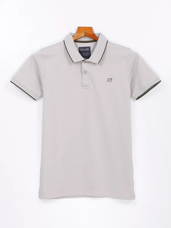 Killer grey cotton plain t shirt