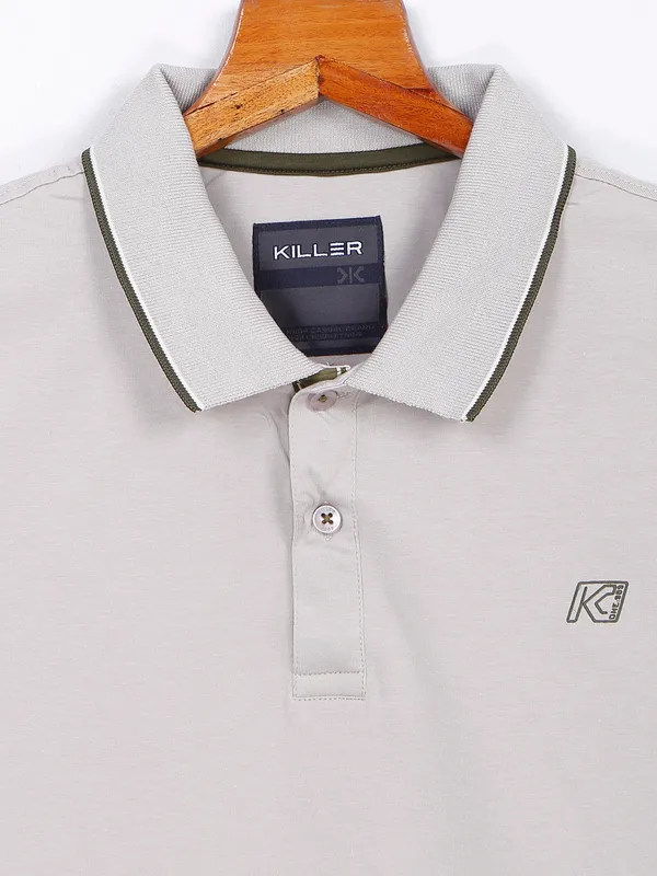 Killer grey cotton plain t shirt