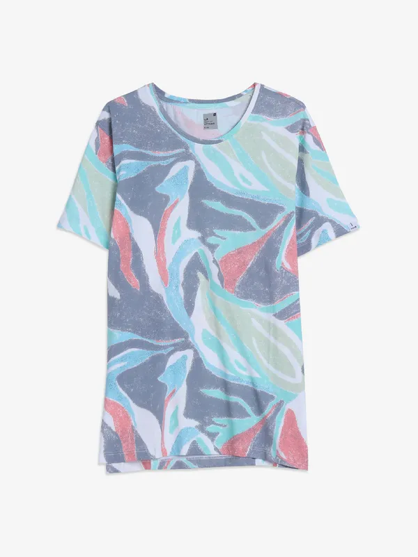 Spykar grey printed casual t-shirt