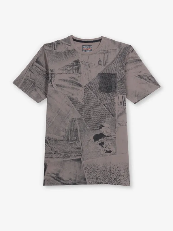 KILLER grey printed cotton t-shirt for men